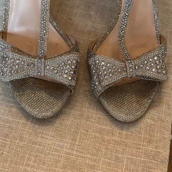 INC International Concepts Glittering Silver Heels - Picture 2 of 15